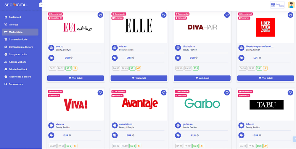 Platformă publicare Advertoriale